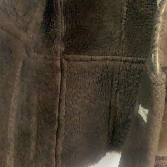 VINTAGE GINO BROWN‎ LEATHER SHEEPSKIN SHERLING COAT SIZE 12 - Picture 8 of 11